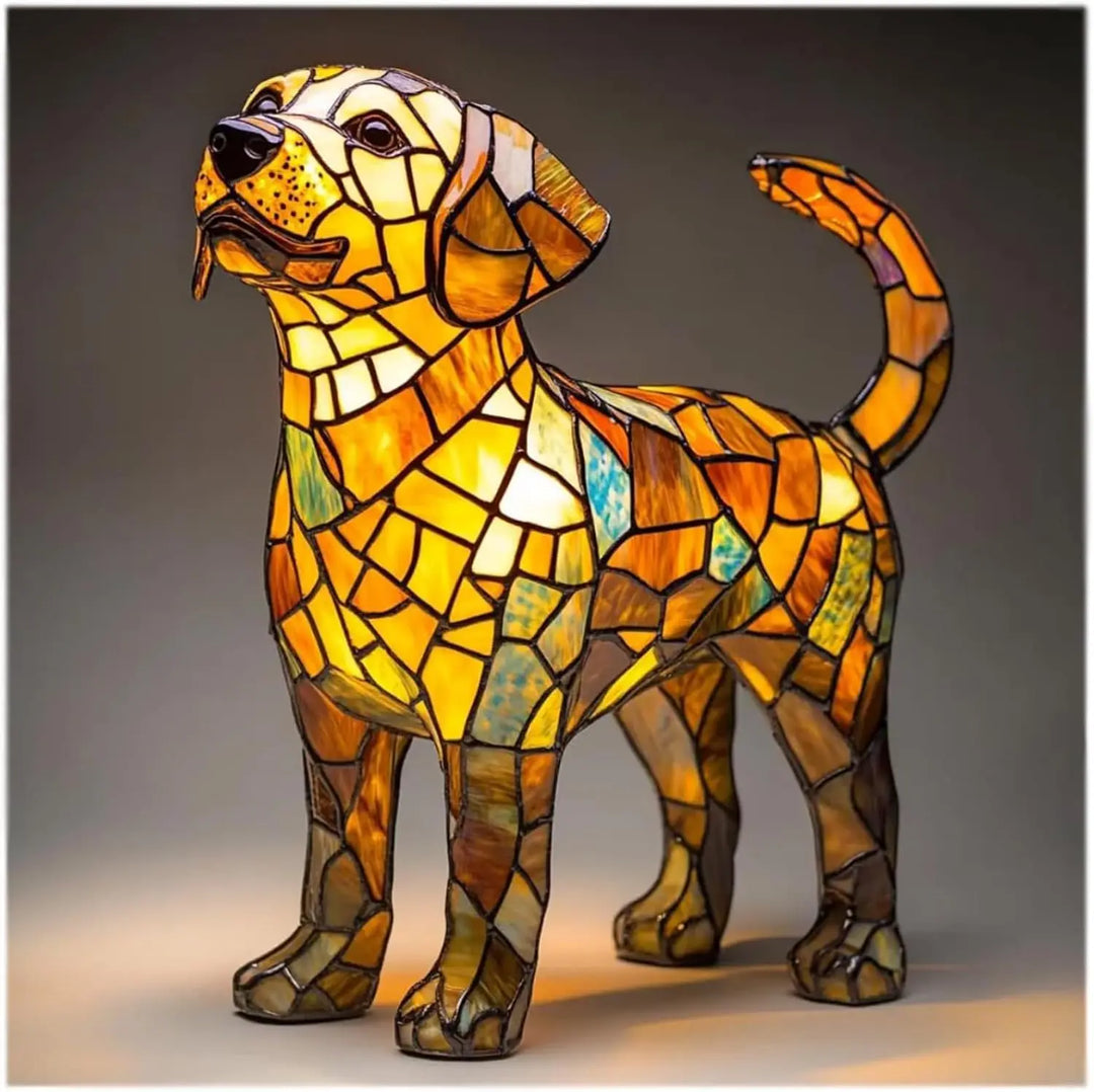 Hond decoratieve tafellamp kleurrijk fantasie sfeerlicht