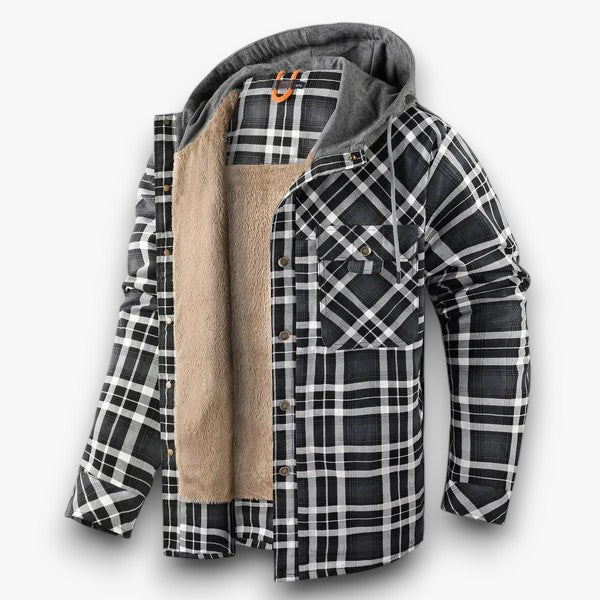 Ruben - Tijdloos stoer geruit overhemd vest blouse met capuchon heren