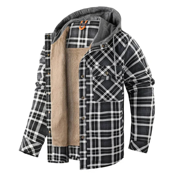 Ruben - Tijdloos stoer geruit overhemd vest blouse met capuchon heren