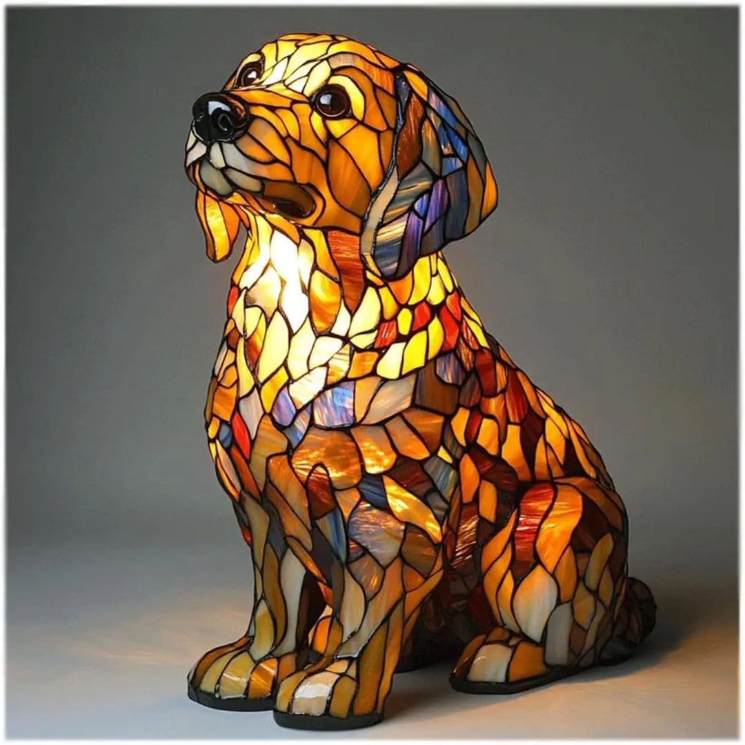 Hond decoratieve tafellamp kleurrijk fantasie sfeerlicht