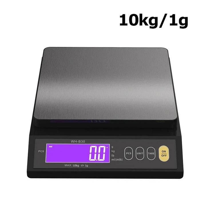Elektronische Digitale Keukenweegschaal 5 kg/0,1 g en 10 kg/1 g, LCD-scherm, volledig waterdicht roestvrijstalen keukengereedschap
