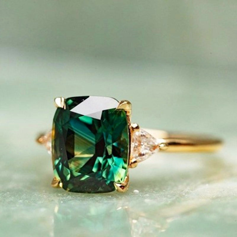 Vierkante smaragdring – Elise