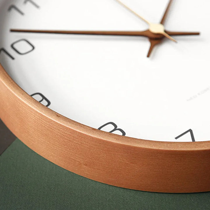 Wandklok in Scandinavische stijl, eenvoudig rond tijdmeter voor thuis