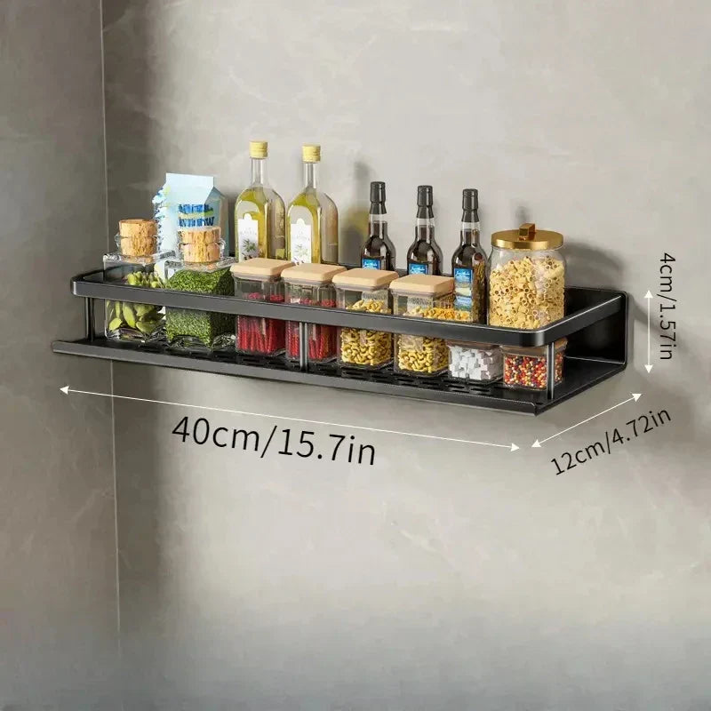 Moderne zwarte keukenplank – MetroRack