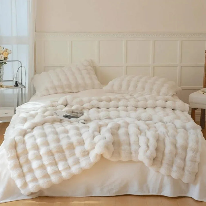 Omkeerbare gezellige plaid, getextureerd woonaccent voor alle seizoenen