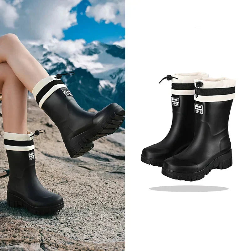 Dames regenlaarzen retrolook waterdicht met antislipzool – Arlena