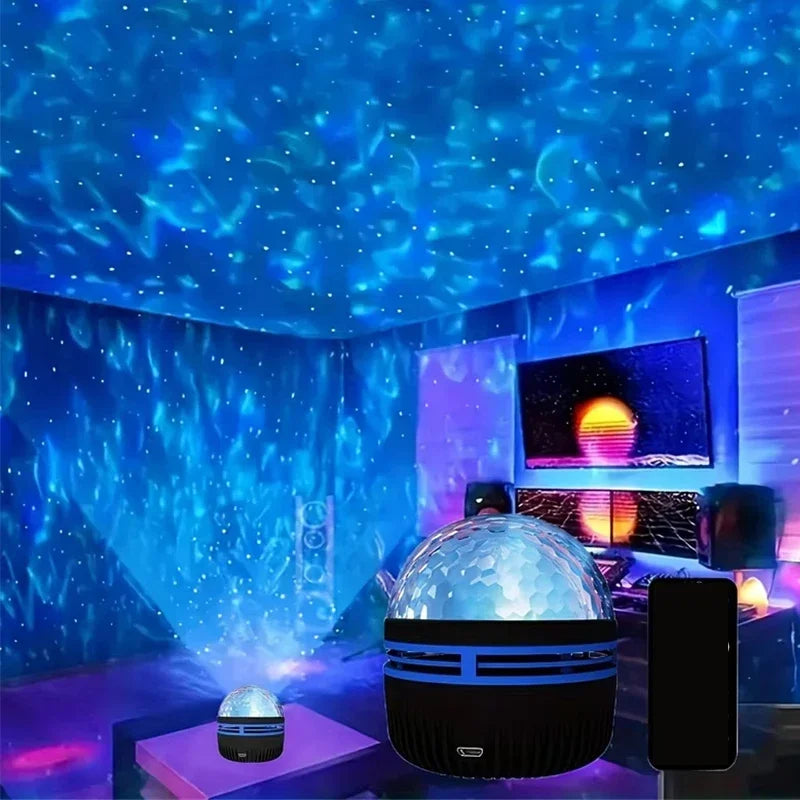 Polariva Noorderlicht Projector | Muzieksynchronisatie & Afstandsbediening | RGB Sfeerlicht | USB-oplaadbaar | 7,8×7,8×8,7 cm