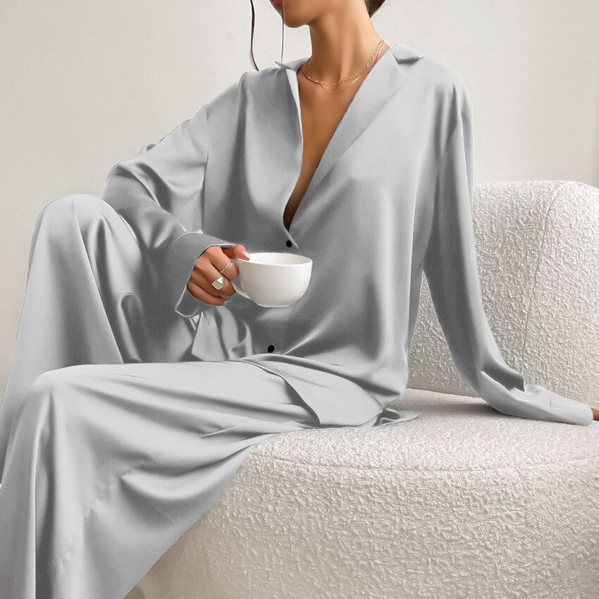 Dames Satijnen Pyjamaset – Isabella