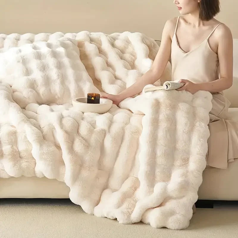 Omkeerbare gezellige plaid, getextureerd woonaccent voor alle seizoenen