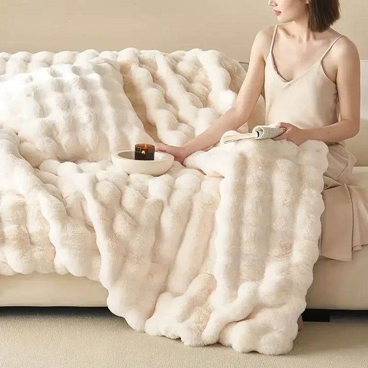 Omkeerbare gezellige plaid, getextureerd woonaccent voor alle seizoenen