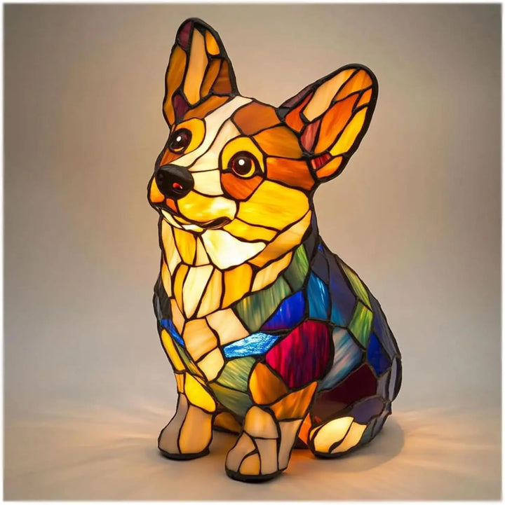 Hond decoratieve tafellamp kleurrijk fantasie sfeerlicht
