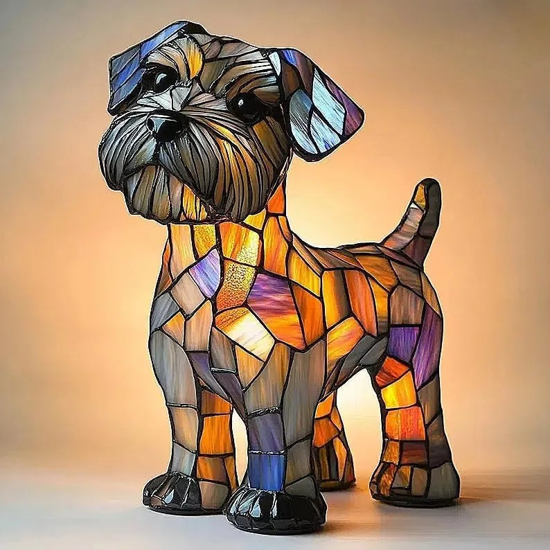 Hond decoratieve tafellamp kleurrijk fantasie sfeerlicht