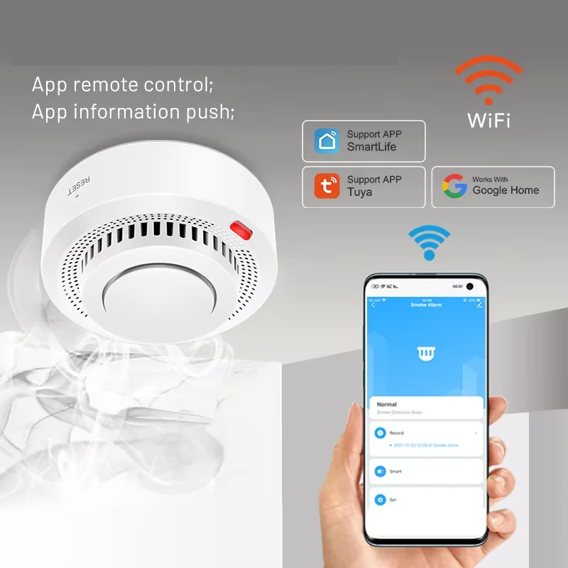 Slimme wifi-rookmelder brandmelder 85 dB – SafeSense