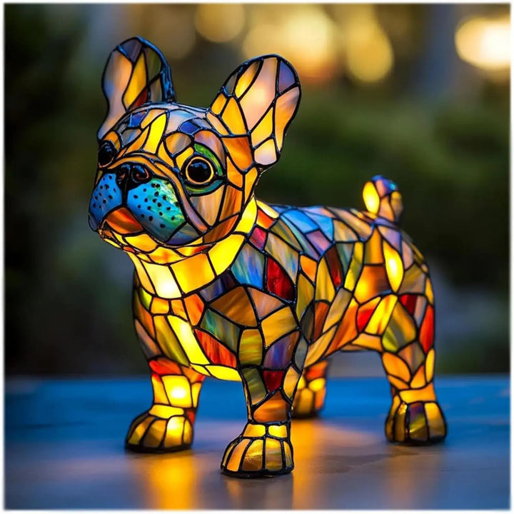 Hond decoratieve tafellamp kleurrijk fantasie sfeerlicht