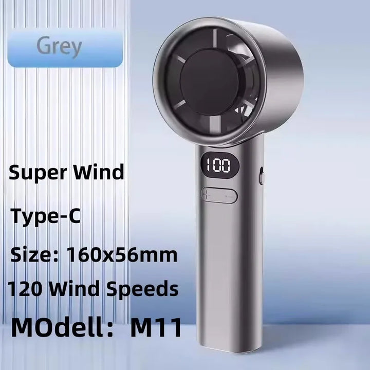 Draagbare oplaadbare nekventilator via USB met LED-display 8000mAh