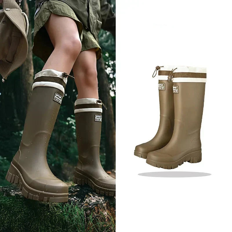 Dames regenlaarzen retrolook waterdicht met antislipzool – Arlena
