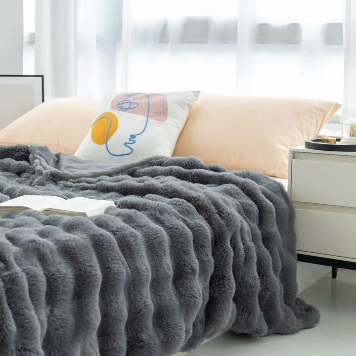 Omkeerbare gezellige plaid, getextureerd woonaccent voor alle seizoenen
