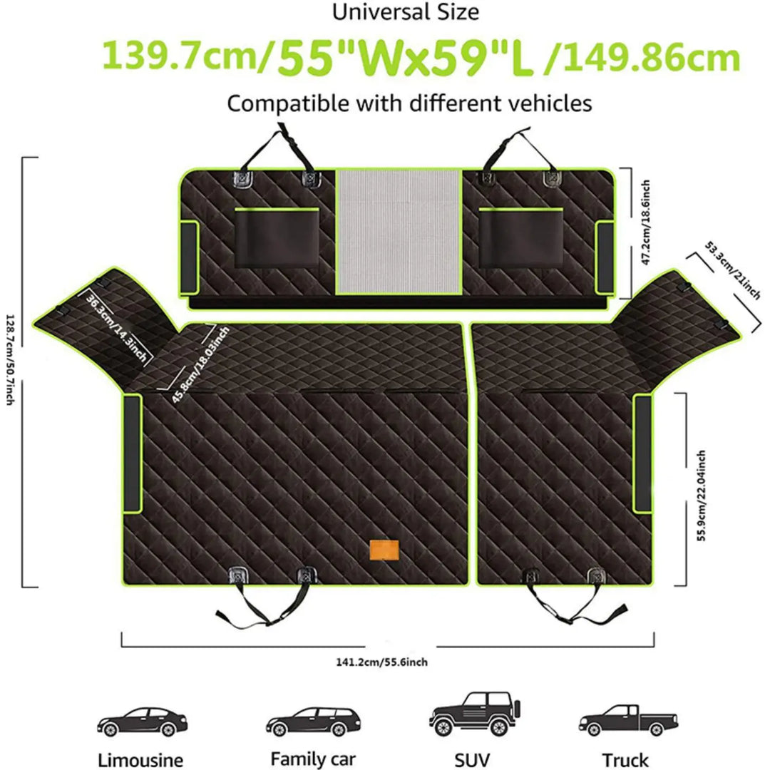 PawRide Autostoelhoes voor Honden | 6-in-1 Design | Waterdicht en Antislip | Voor Auto, SUV en Bestelwagens