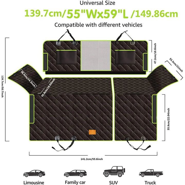 PawRide Autostoelhoes voor Honden | 6-in-1 Design | Waterdicht en Antislip | Voor Auto, SUV en Bestelwagens