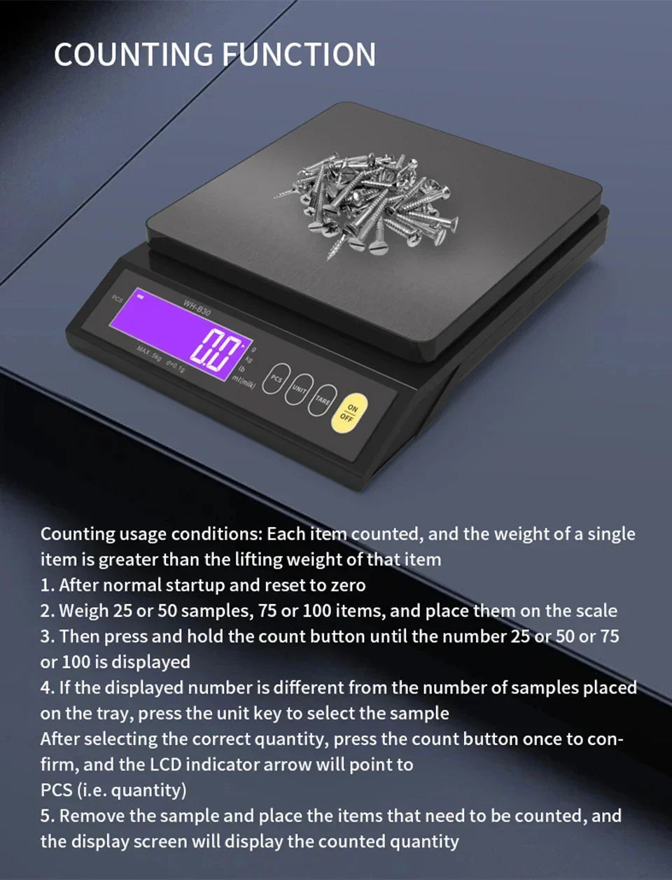 Elektronische Digitale Keukenweegschaal 5 kg/0,1 g en 10 kg/1 g, LCD-scherm, volledig waterdicht roestvrijstalen keukengereedschap