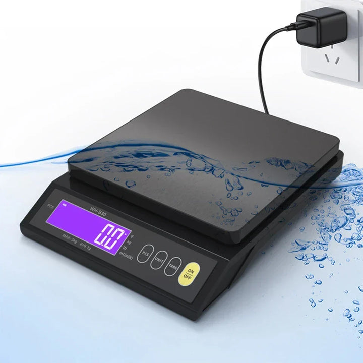 Elektronische Digitale Keukenweegschaal 5 kg/0,1 g en 10 kg/1 g, LCD-scherm, volledig waterdicht roestvrijstalen keukengereedschap