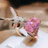 Verstelbare Hummingbird Edelsteenring – Zirkon, 14K Goud Verguld