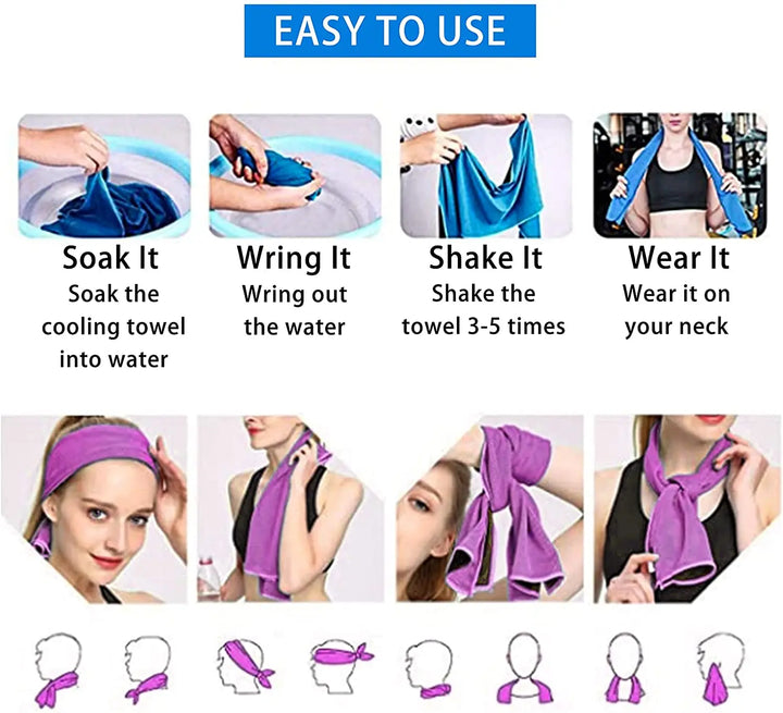 Verkoelende sporthanddoek met stippenpatroon voor fitness en buitenactiviteiten