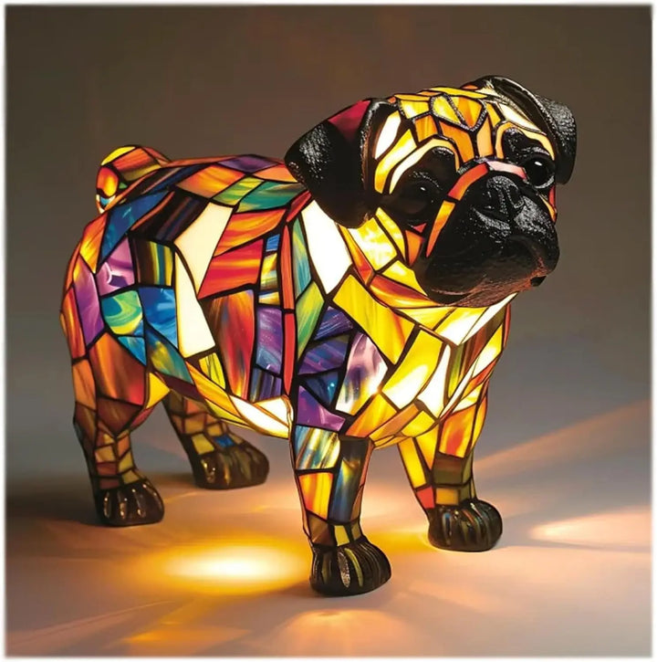 Hond decoratieve tafellamp kleurrijk fantasie sfeerlicht