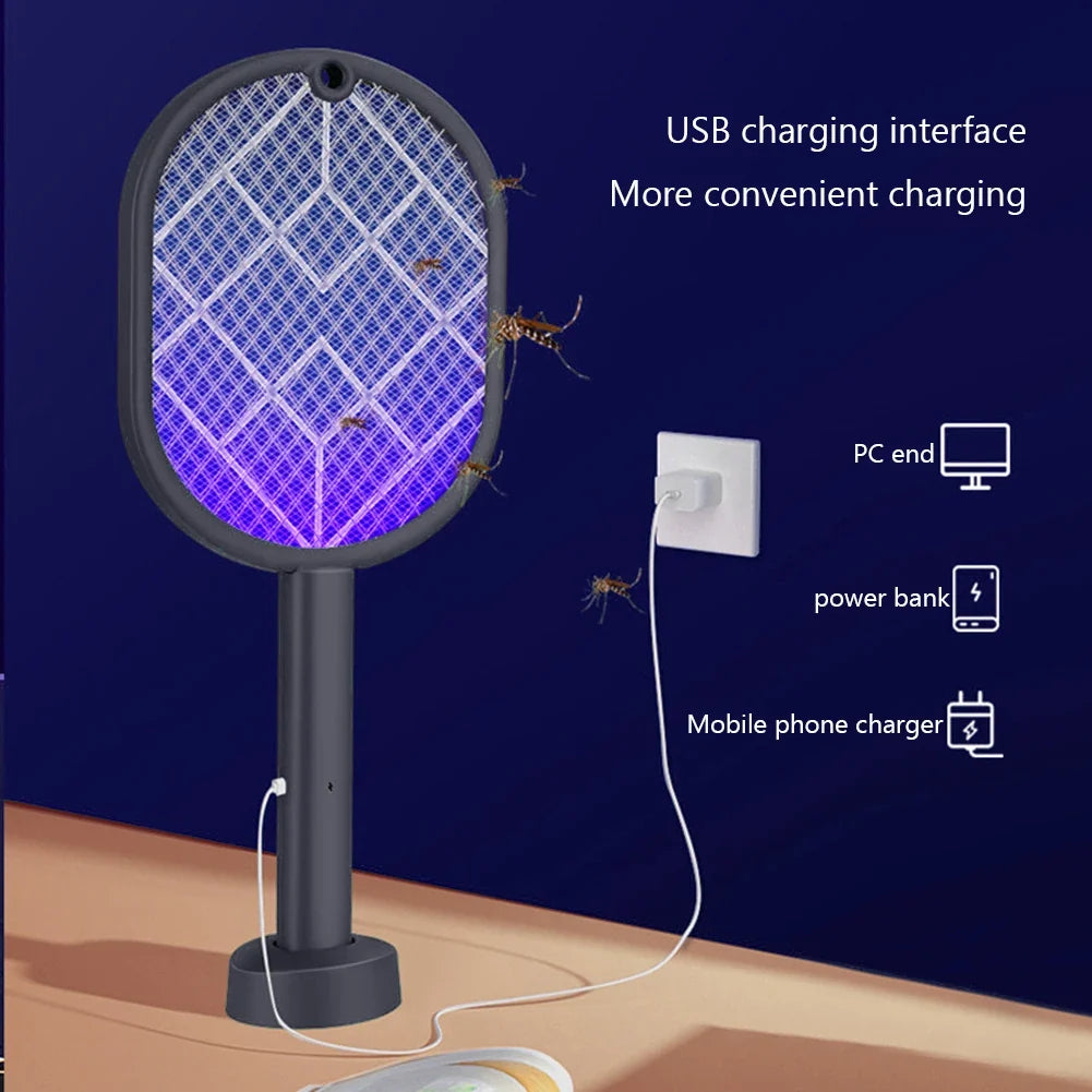 2-in-1 elektrische vliegen- en muggenmepper met USB-oplading