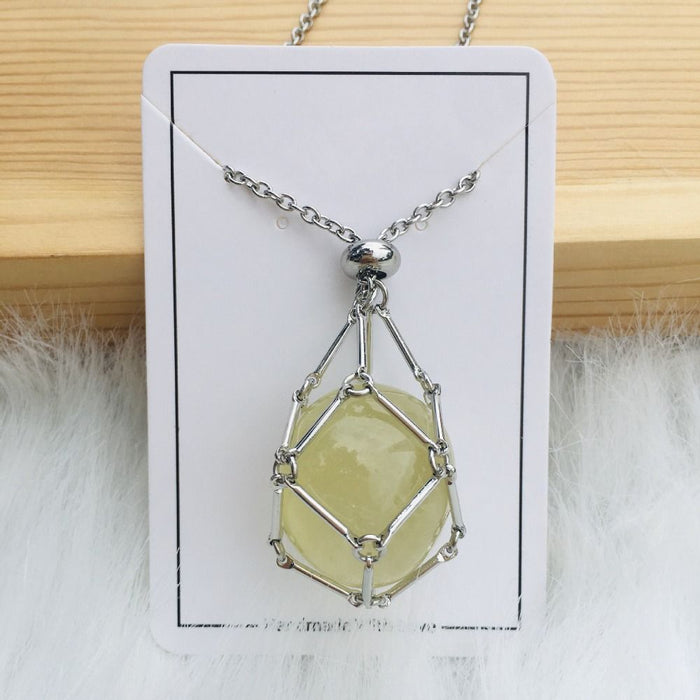 Ketting met verwisselbare kristalsteen voor stralende stijl en harmonie.
