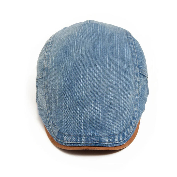 Herenpet in newsboystijl | Retro denim newsboy-pet