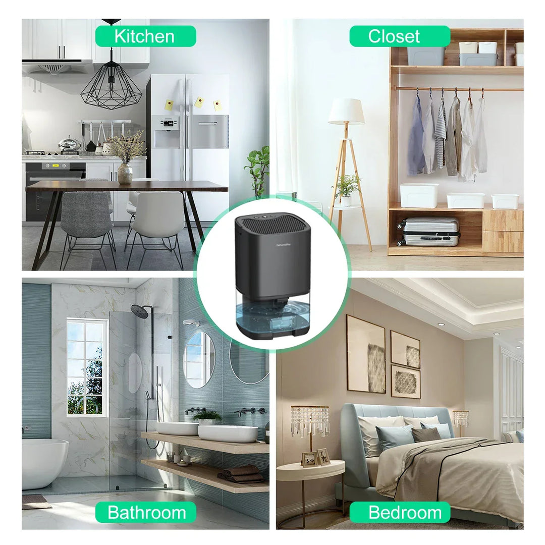 1000 ml Draagbare 2-in-1 Luchtontvochtiger met Luchtfilter & Nachtlampje – Aveline