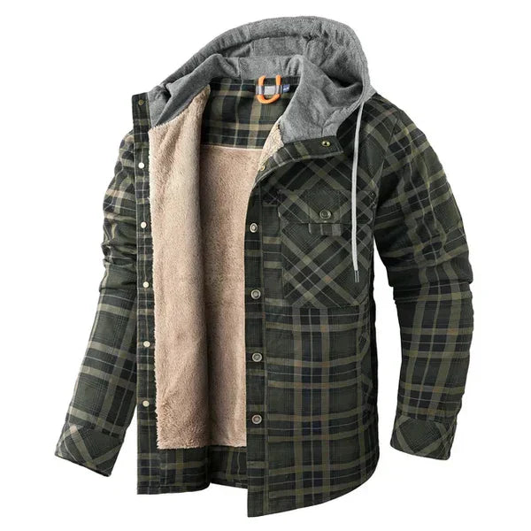 Ruben - Tijdloos stoer geruit overhemd vest blouse met capuchon heren