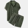 Geribde zomer kleding set Voor Heren - Korte broek met poloshirt