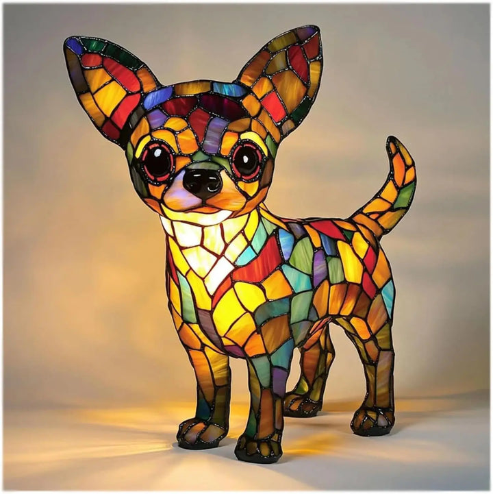 Hond decoratieve tafellamp kleurrijk fantasie sfeerlicht