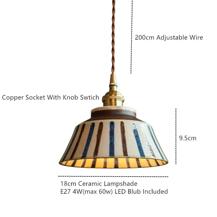 Ronja – Handbeschilderde keramische hanglamp