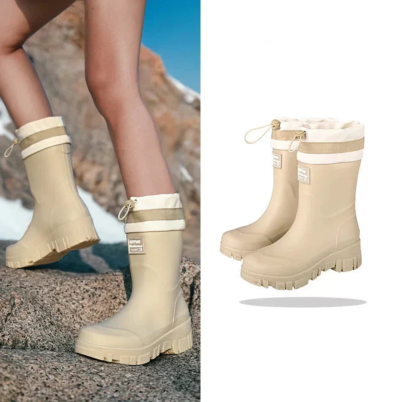 Dames regenlaarzen retrolook waterdicht met antislipzool – Arlena