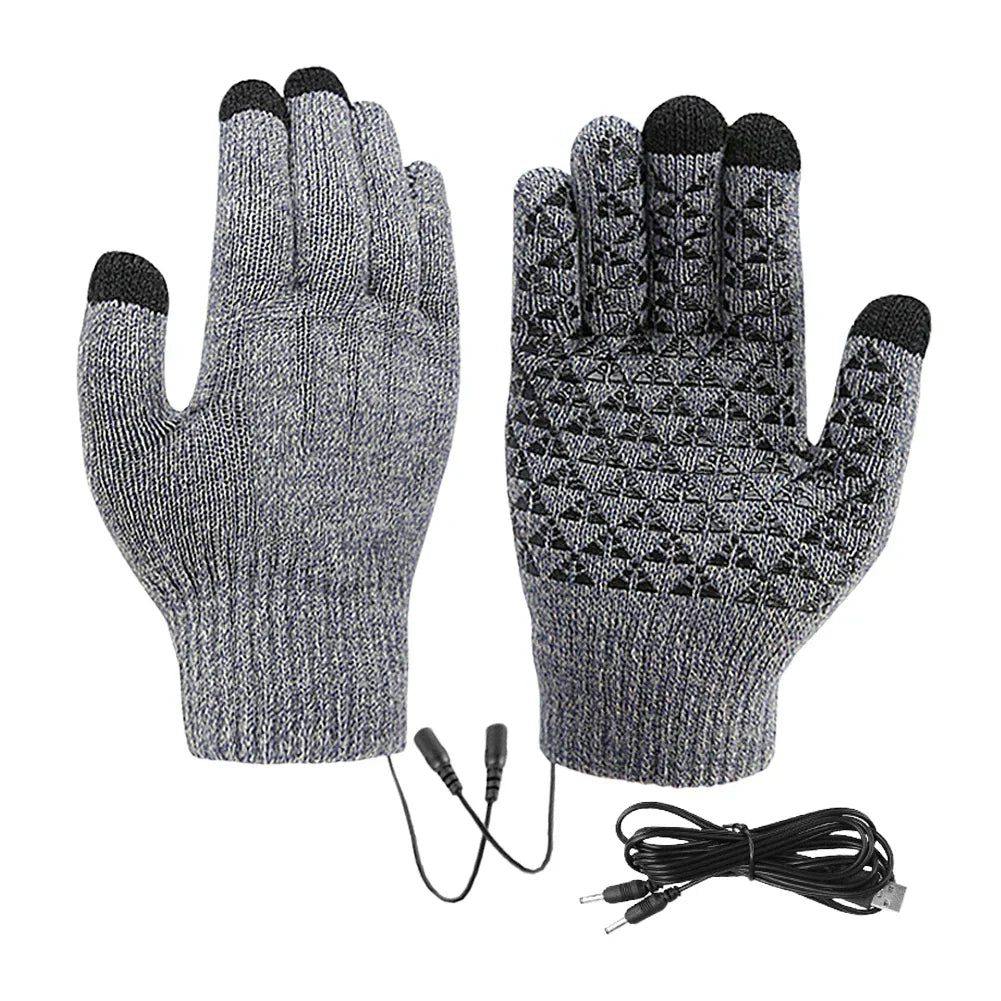 USB-verwarmde gebreide handschoenen met antislipgrip