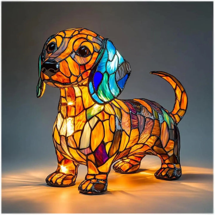 Hond decoratieve tafellamp kleurrijk fantasie sfeerlicht
