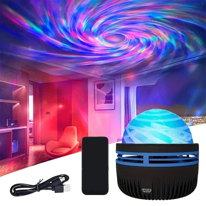Polariva Noorderlicht Projector | Muzieksynchronisatie & Afstandsbediening | RGB Sfeerlicht | USB-oplaadbaar | 7,8×7,8×8,7 cm