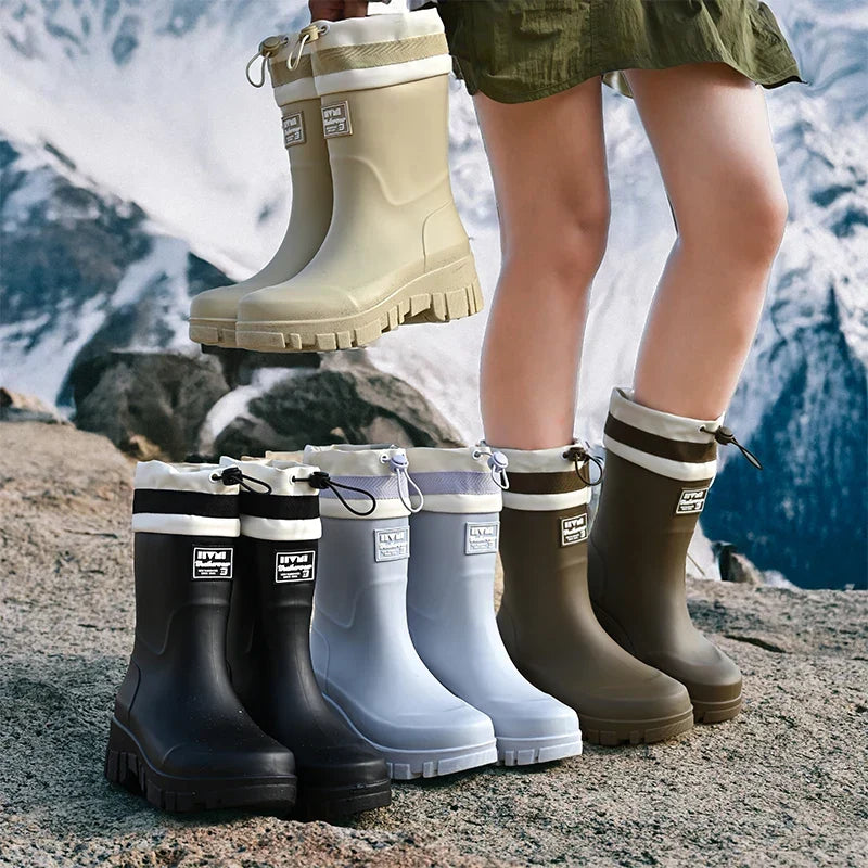 Dames regenlaarzen retrolook waterdicht met antislipzool – Arlena