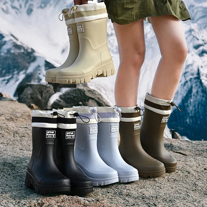 Dames regenlaarzen retrolook waterdicht met antislipzool – Arlena