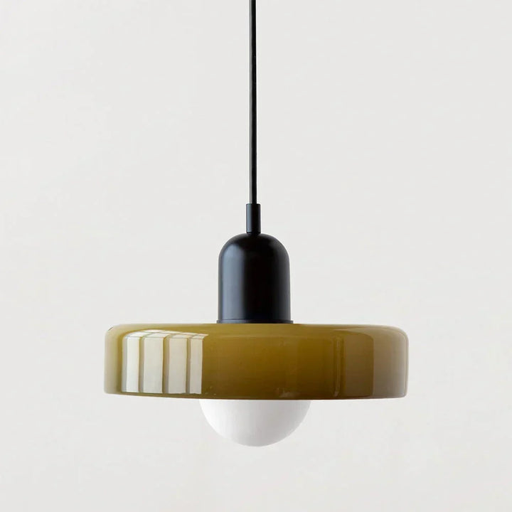 Bauhaus pendelleuchte van gekleurd glas