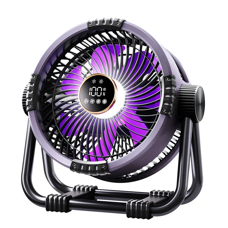 Campingventilator met 20000mAh accu, ledlicht & afstandsbediening – WindMate