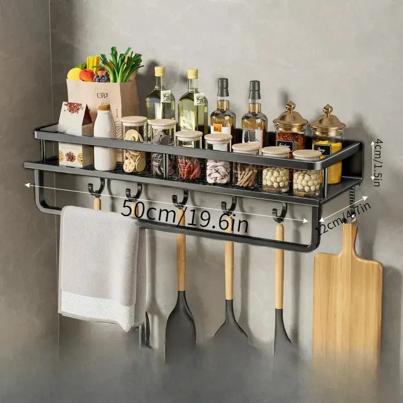 Moderne zwarte keukenplank – MetroRack
