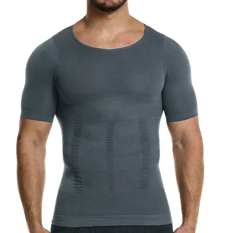 Compressie-fitness-T-shirt voor heren – ademende, elastische, figuurmodellerende sporttop