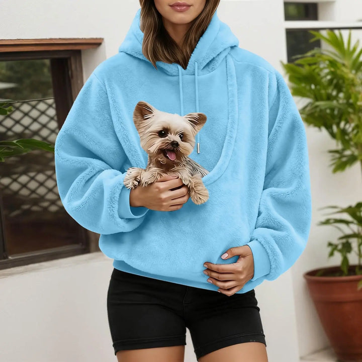 Kangoeroe-hoodie met ingebouwde buidel voor katten en honden