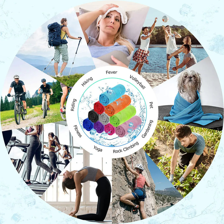 Verkoelende sporthanddoek met stippenpatroon voor fitness en buitenactiviteiten