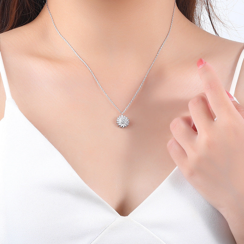 GoldenBloom Verstelbare Ketting | Draaiende Zonnebloemhanger voor Tijdloze Elegantie