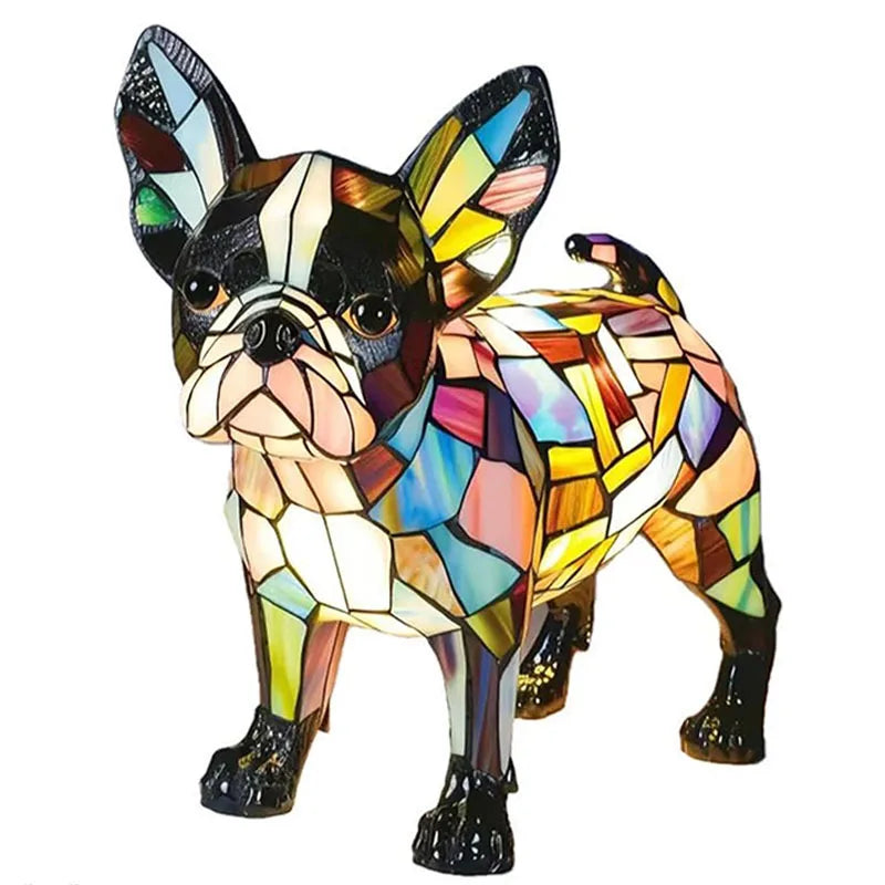 Hond decoratieve tafellamp kleurrijk fantasie sfeerlicht
